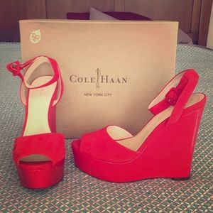 Cole Haan red wedges.